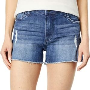Gidget High Waist Fray Hem Cutoff Denim Shorts